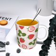 thumbnail image 5 of Yiaed Strawberries And Leaf Print Ceramics Coffee,Large Handle Design,Extra Large Tea and Coffee Cup for Office and Home Mugs, 5 of 6