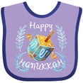 thumbnail image 3 of Inktastic Happy Hanukkah Dreidel and Laurels Boys or Girls Baby Bib, 3 of 4
