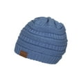 thumbnail image 3 of Gravity Outdoor Cable Knit Beanie, Denim, 3 of 3