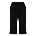 thumbnail image 4 of Pantalones de Pierna Ancha de Cintura Alta para Mujeres Estilo de Harem Suelto, Pantalones Largos Casuales de Lino de Algodón para Citas de Primavera Verano Y Desgaste de Playa, 4 of 9