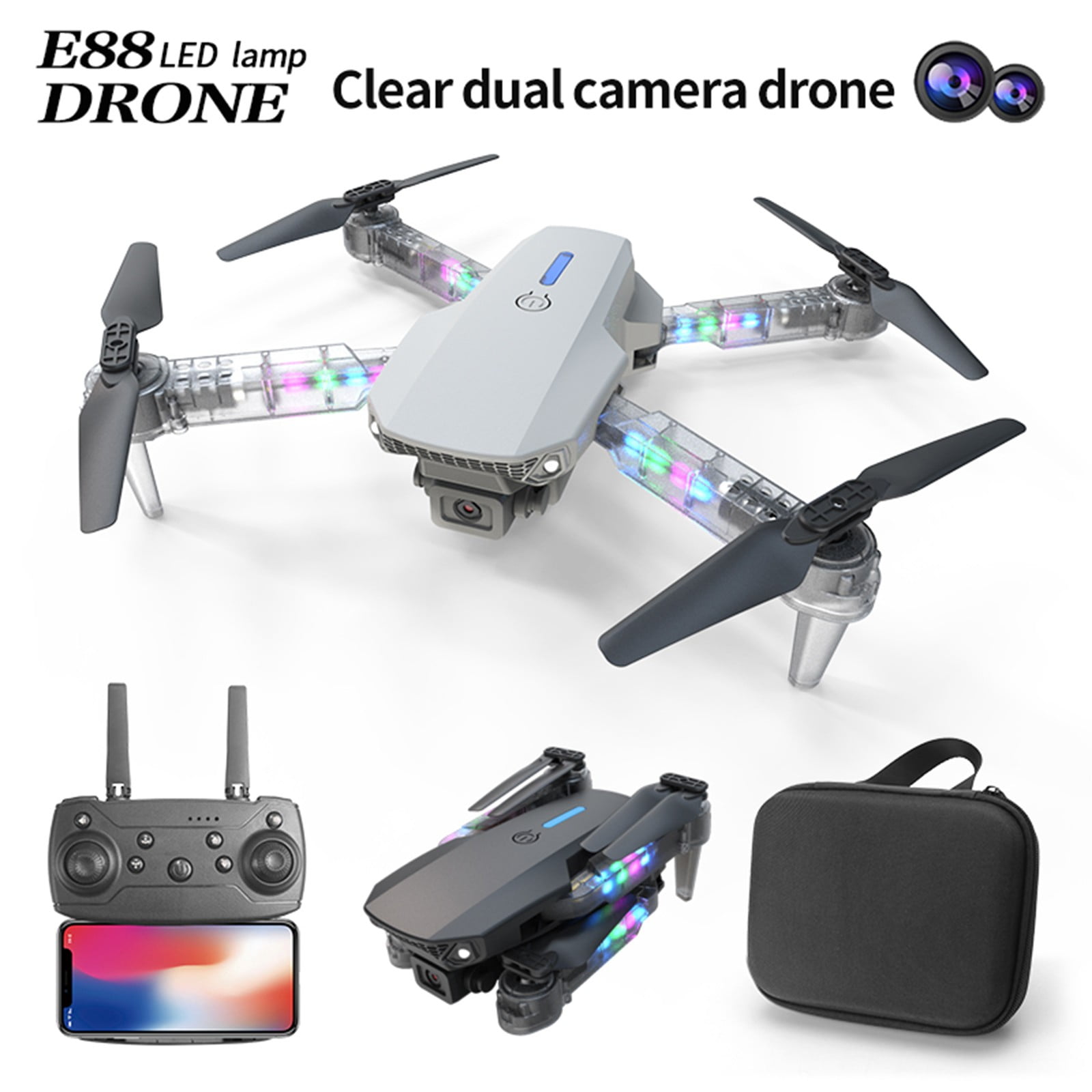 Drone with Camera for Beginners and Kids, Foldable RC Quadcopter with Dual HD Cameras, WiFi FPV Live Video, Altitude Hold