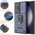 thumbnail image 3 of Dteck Compatible with Samsung Galaxy S24 Plus Bracket Shell,with Slide Lens Cover Magnetic Metal Ring Holder Heavy Duty TPU+PC Shockproof Phone Case for Samsung Galaxy S24 Plus 5G,Blue, 3 of 7