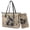 Beige-Skull Raven Butterfly Rose, variant on Turtle Print Tote Handbag for Travel, Waterproof Leather Shoulder Handbag with Adjustable Strap, Lightweight Satchel Purse with Wallet for Travel