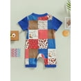 thumbnail image 4 of Bagilaanoe Newborn Baby Girl Boys Summer Jumpsuit Print Short Sleeve Bodysuit 3M 6M 12M 18M  Infant One Piece Romper, 4 of 8
