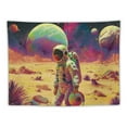 thumbnail image 5 of JRXY Astronaut Tapestry Space Planet Mountains Tapestry Desert Cactus Flower Tapestry Trippy Skull Aesthetic Tapestry Wall Hanging for Home Decor Painting, 5 of 6