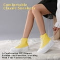 thumbnail image 6 of Cheermore Platform Sneakers for Women Yellow and White High Top Platform Sneakers Lace up for Casual Walking Platform Canvas Shoes for Women Girls US 8, 6 of 8