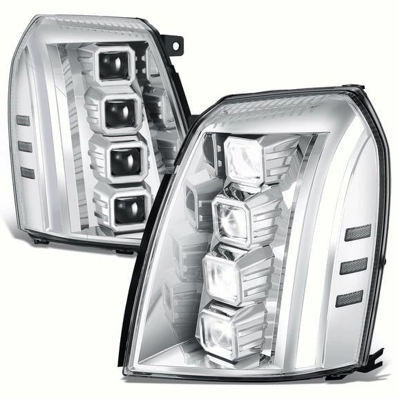 DNA Motoring Quad Projector Headlights with LED Switchback for 07-14 Cadillac Escalade ESV EXT