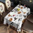 thumbnail image 5 of White Halloween Pumpkins Bats and Witch Hats Rectangle Tablecloth 60"x102",Waterproof Polyester Rectangle Table Cloth, Wipeable Spillproof Polyester Tablecloth for Dining, Camping, Indoor and Outdoor, 5 of 6