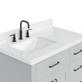 thumbnail image 4 of ARIEL Hepburn 36" Grey Bathroom Vanity, 1.5" Edge Carrara Quartz Countertop & Splash, Left Rectangular Sink, 2 Soft Closing Doors, 5 Full Extension Dovetail Drawers, Toe Kick, Matte Black, 4 of 10