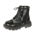 thumbnail image 2 of Girls Ankle Boots Mesh Lace Up Back Zipper Booties Kids Summer Hollow Out Breathable Soft Sole Boots Black 9.5 Little Kids, 2 of 7