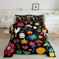 thumbnail image 2 of Erosebridal Colorful Flower Floral Bedding Queen Comforter Set, Groovy Blossoms Leaves Down Comforter, Reversible 3 Pieces, 2 of 8