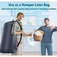 thumbnail image 3 of Heavy Duty Laundry Bag 2 Pack XL Nylon Laundry Bags with Straps, Washable Large Dirty Clothes Organizer with Drawstring Closure, Travel Washing Bag Fit a Laundry Hamper or Basket, 3 of 6