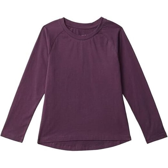 #4kids Essential T-Shirts Kids Medium Plum Hi-Low Raglan Sleeve Pullover JDM1234 (Purple,M)