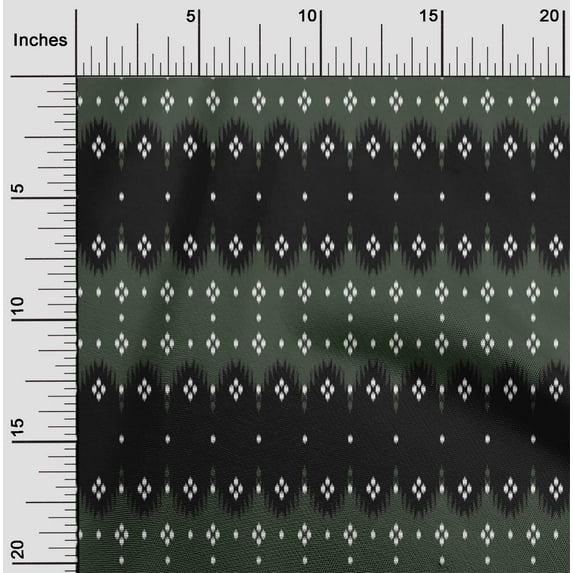 oneOone Organic Cotton Poplin Twill Fabric Big Motif Ikat Print Fabric By The Yard 42 Inch Wide