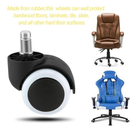 20195x Office Home Chair Caster Wheel Swivel Rubber Wooden Floor