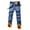 Blue, variant on Men Jeans Straight Leg Casual Thickened Warm Long Trousers Winter Comfortalble Regular Fit Men's Pants