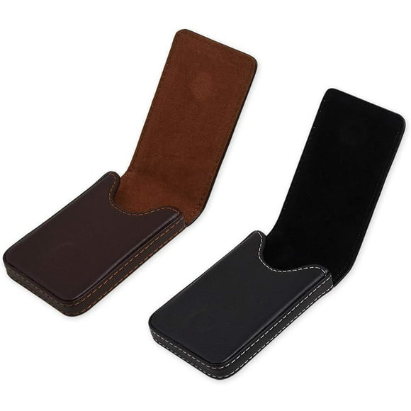 DISTINCTIVE STYLE Étui pour Cartes de Visite 2 Pcs Porte-Cartes en Cuir PU avec Arrêt Magnétique Carte de Crédit Classique