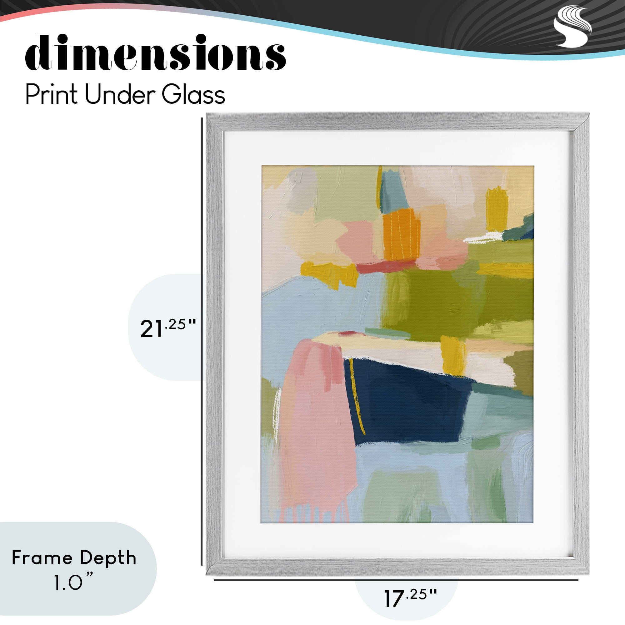 Stupell Industries Pastel Wonder Brushstrokes Gray Framed Print Under Glass, design by Lisa Nohren