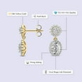 thumbnail image 3 of Diamond Double Halo Earring | 2 Ct IGI Certified Oval Shape Lab Grown Diamond Dangle | 18K Yellow Gold | Sasha Double Halo Lab Diamond Earring | Prong Setting | FG-VS1-VS2 Quality | Friendly Diamonds, 3 of 6