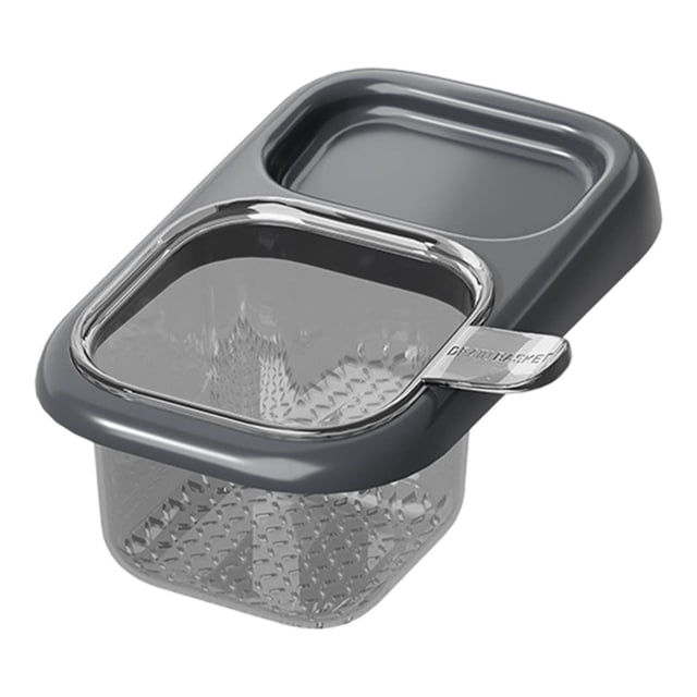 Cesta coladora para fregadero, recoge residuos de alimentos, fácil de limpiar, soporte para esponja de grifo Negro Gris