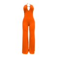 thumbnail image 4 of Women's Stylish Solid Color Long Pants Jumpsuit Elegant Casual Wear For Everyday Fashion Wide Leg Rompers for Women All Romper for Women for Party Workout Pantsuit plus Size Romper High Waist Rompers, 4 of 5