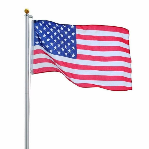 16ft-Sectional-Aluminum-flagpole-American-USA-3x5-Flag-Pole-Gold-Ball-Kit