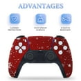 thumbnail image 4 of Skin Sticker for PS5 Slim Standard Disc Digital Edition Console and Controllers Decals for Playstation 5 (Elegant Red Christmas with Snowflake,PS5 Slim), 4 of 5