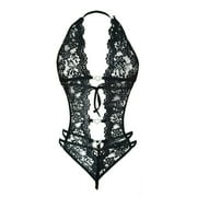 New Erotic Lingerie Plus Size Erotic Lingerie New Lace See Through No Removal Crotchless Jumpsuit Hottie Pajamas