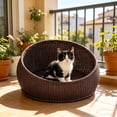 thumbnail image 4 of EGNMCR Tools&Home Improvement Rattan Bed For Indoor CatWicker House Basket With Washable Cushion And Mat For Small Indoor Cats And Dogs cat bed, 4 of 6