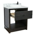 thumbnail image 5 of Bellaterra Home 31" Single vanity in Brown Ash finish top with White Carrara and round sink, 5 of 9
