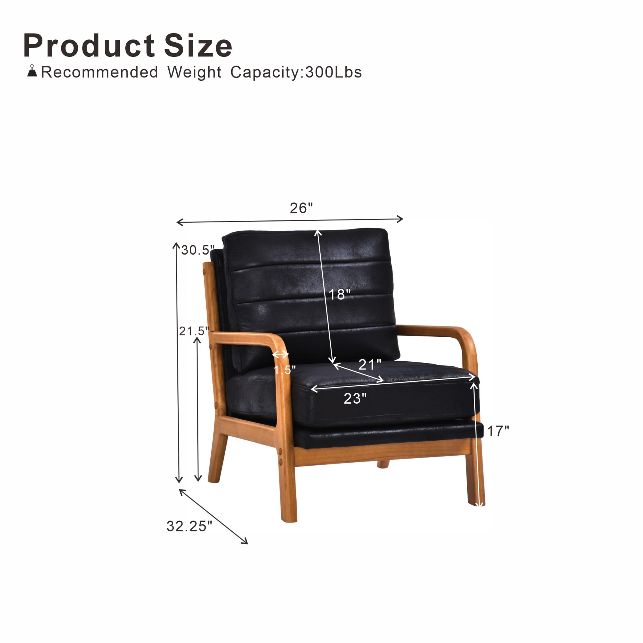 Noble House Mid-Century Modern Foil Fabric Upholstered Accent Chair, Solid Wood Frame, Black