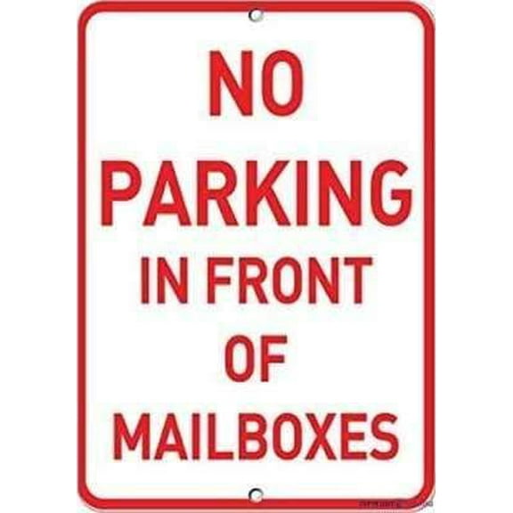 Indication Warning No Parking In Front Of Mailboxes Parking Wall Art Outdoor Indoor 12x8 Inches Metal Tin Signs