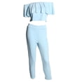 thumbnail image 1 of 2017 Las señoras de las señoras de la manera ponen en cortocircuito los pantalones superiores del cuello del barco de la manga M M Sunnimix Conjunto de trajes de mujer, 1 of 8