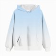 thumbnail image 4 of Staki Cute Hoodies for Teen Girls Trendy Oversized Hooded Sweatshirts Tween Girl Gradient Preppy Clothes 1-14Y(Light Blue,9-10 Years), 4 of 5