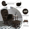 thumbnail image 4 of Resenkos Recliner Chair, Reclining Chair,Lounge Chair,Wood Glider and Ottoman Set with Padded Armrests and Detachable Cushion-Brown, 4 of 10