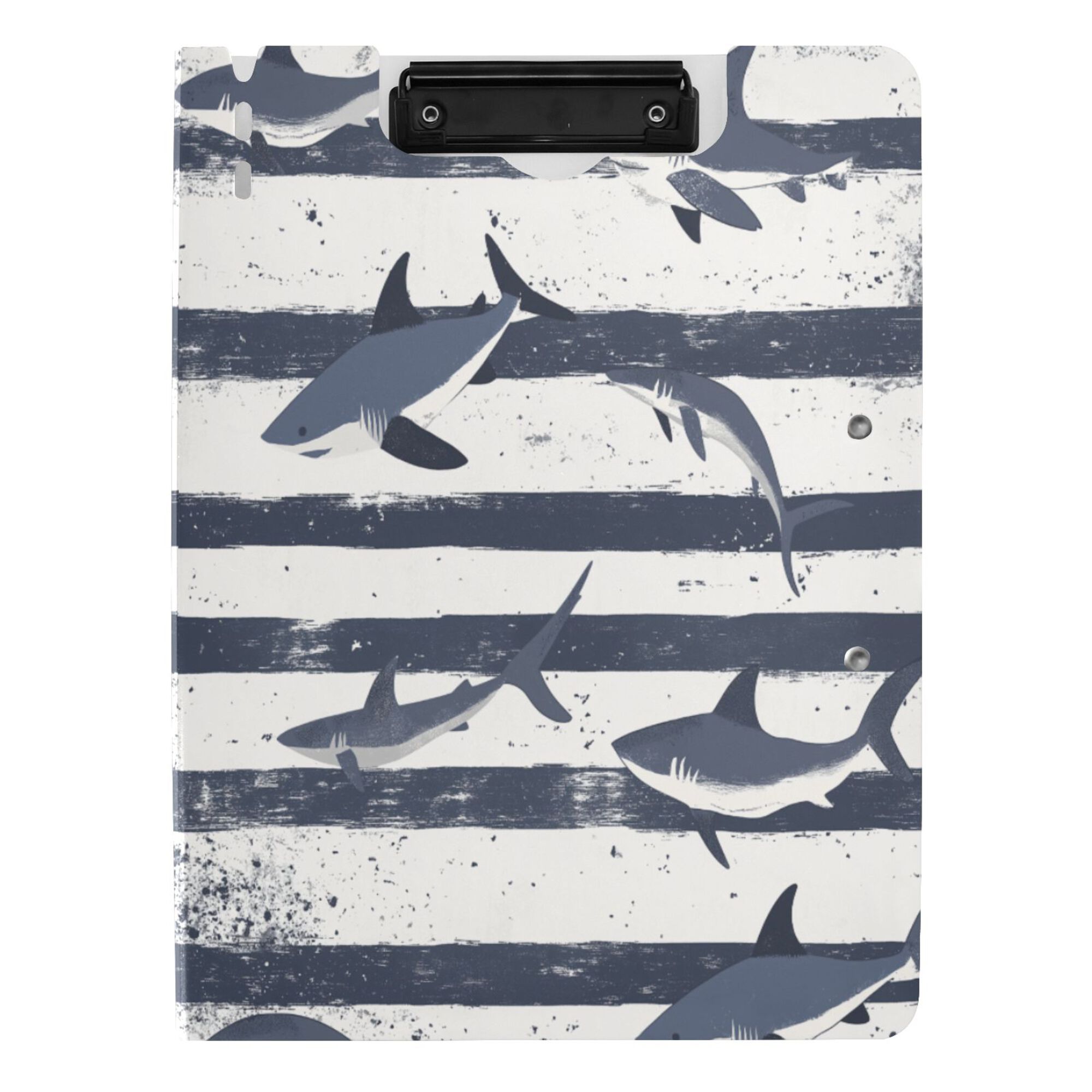 FORMRS A4 Clipboard Folder with Pen Holder Horizontal Foldable School Office Binder, Light Sharks
