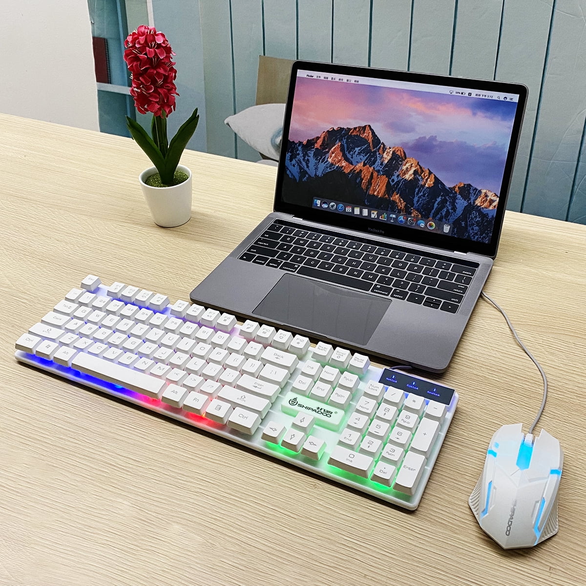 Game Luminous USB Keyboard and Mouse Suit with Backlight LED Lights