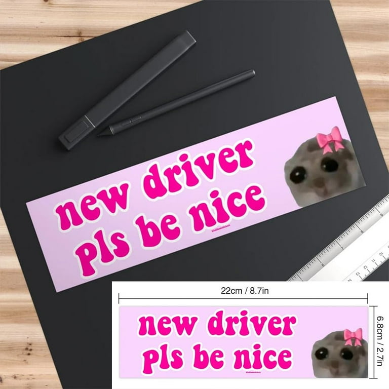 Magnete per auto con scritta Be Patient New Driver e scritta