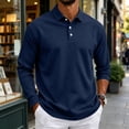 thumbnail image 2 of Hearthz Mens Big and Tall Polo Shirts Soft Breathable Moisture Wicking Long Sleeve T Shirt Men Comfort Colors Collared Mens Golf Polo Shirts Navy XL, 2 of 9