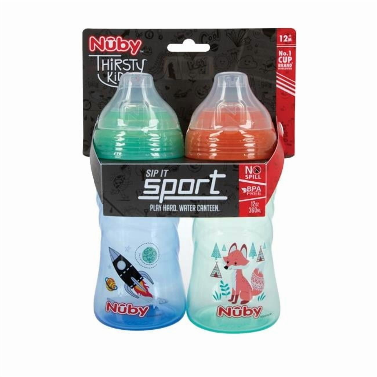 12 oz Nuby No-Spill Sport Cups with Soft Spout for 12 Plus Months - 2 per Pack - Case of 24