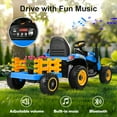 thumbnail image 5 of TOKTOO 24V Powered Ride on Tractor Max 4.3Mph w/ EVA Tires, Tippable Trailer, Remote Control, Tractor Ride on Toy for Kids- Blue, 5 of 17