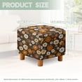 thumbnail image 3 of SCRAWLGOD Daisy Flower Print Footstool Slipcover, Breathable Footrest Sofa Protection Thick Covers for Ottoman with Stretch Bottom for Pets, 3 of 7