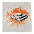 thumbnail image 3 of Ambesonne Vintage Shower Curtain, Classic Sports Car, 69"Wx75"L, Grey Orange, 3 of 5