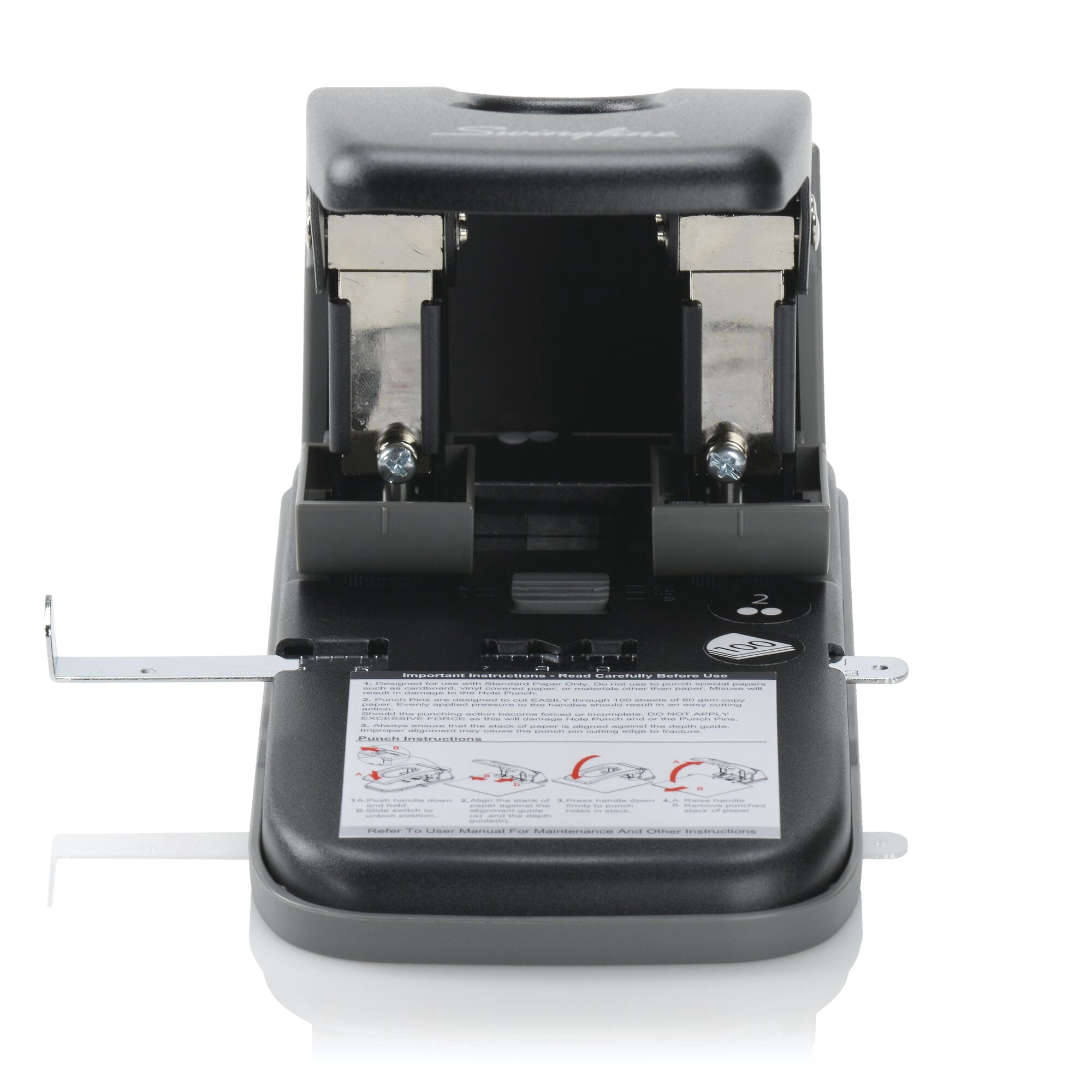 Swingline High Capacity 2-Hole Punch, Fixed Centers, 100 Sheets