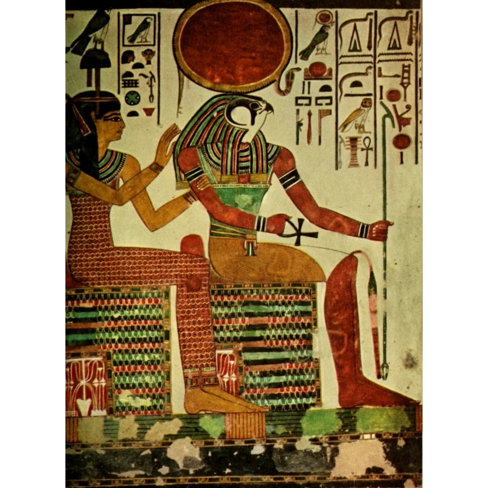 Ancient Egyptian Wall Paintings 1956 Horus Poster Print