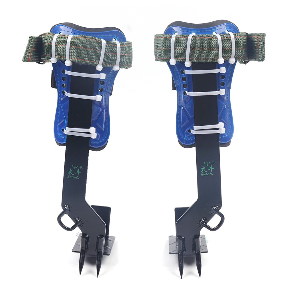 Adjust Tree/Pole Climbing Spike Set 2 Gear Safety Belt Rope Lanyard w/ Carabiner