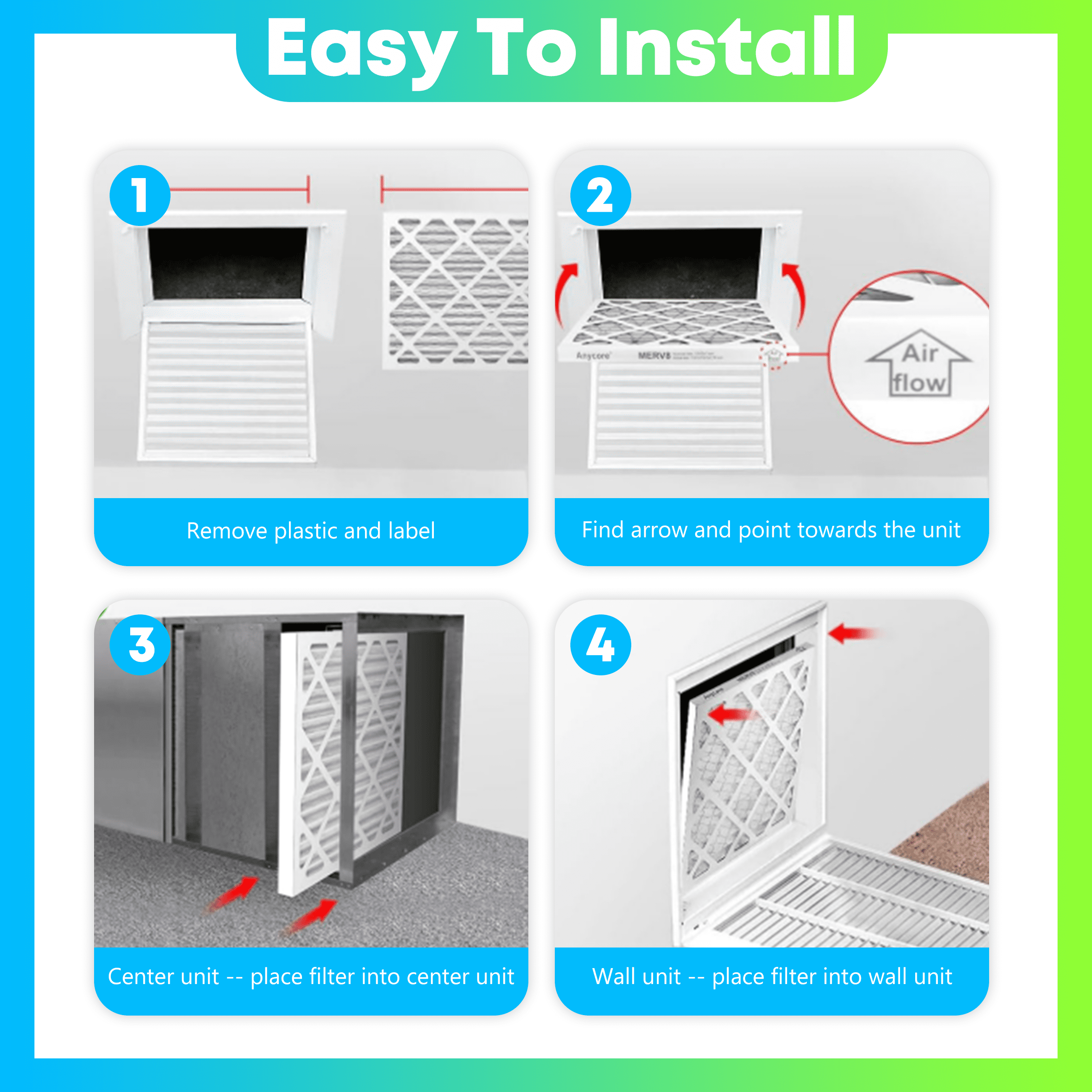 SUIXINEYI MERV 11 HVAC 16x20x1 Furnace  Air Filter Pleated Air Filtersfor Home Air Conditioner,6 Packs