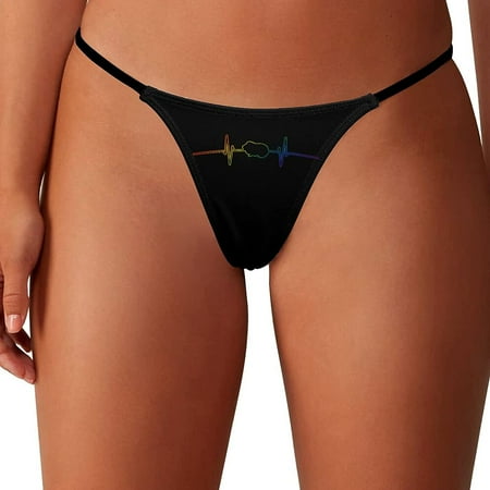 

Guinea Pig Heartbeat Women s G-String Thongs Low Rise Hipster Underwear Stretch T-Back Panties