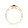 thumbnail image 2 of Angara Rings - Natural Teal Montana Sapphire Solitaire Ring with Diamonds in 14K Yellow Gold for Women (Size-7x5mm) | September Birthstone Jewelry, Birthday, Anniversary, Jewelry Gift for Women, 2 of 9