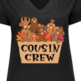 thumbnail image 4 of Inktastic Cousin Crew Cute Turkey Family Women's Plus Size V-Neck T-Shirt, 4 of 5